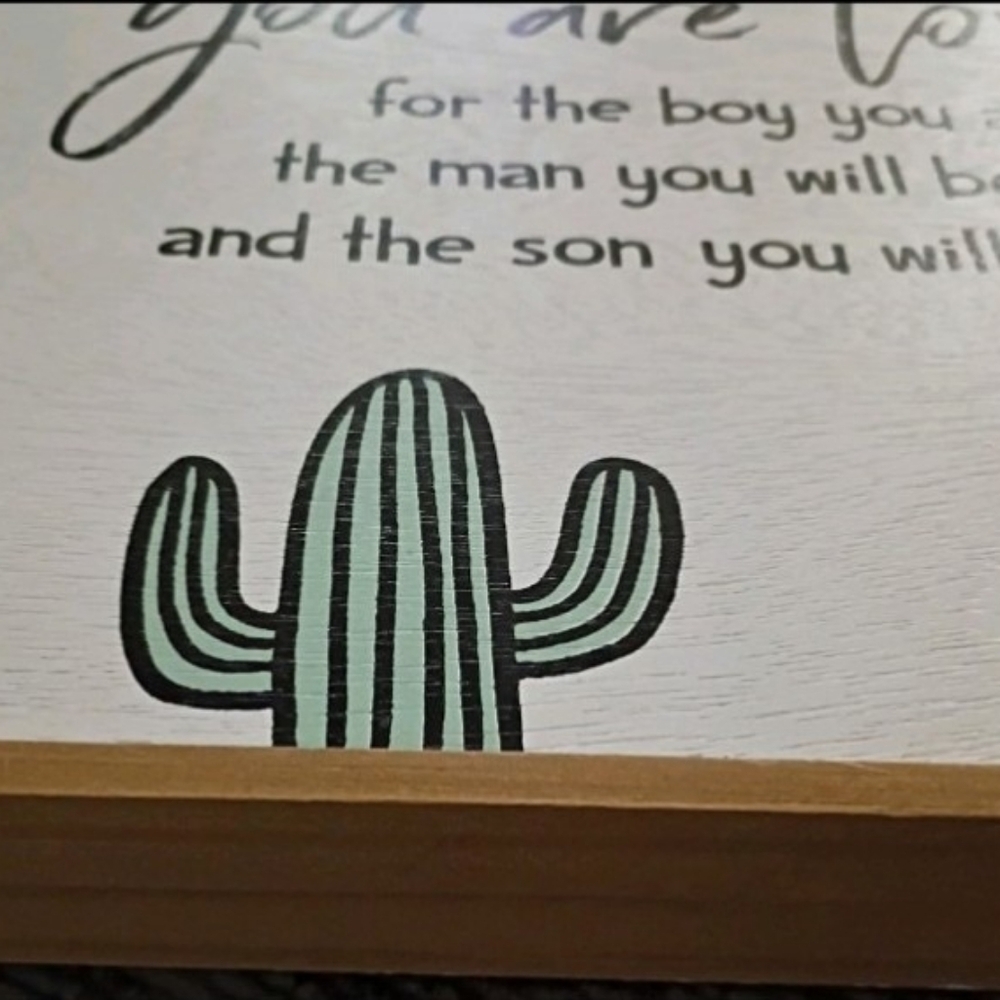 You Are Loved Framed Sign with Green Cactus Design - Picture 3 of 3